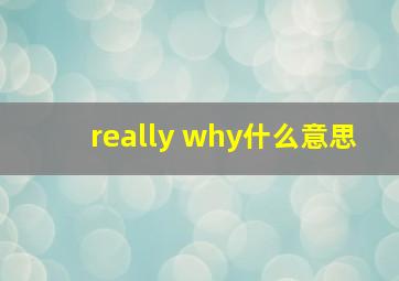 really why什么意思